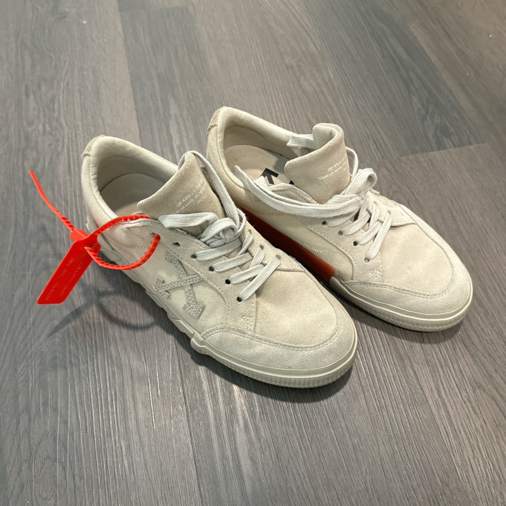 Authentic Off-White Cream Suede Sneakers